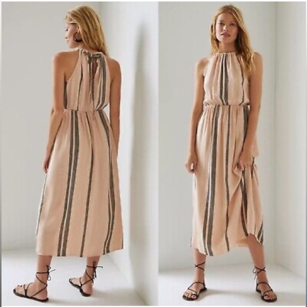 Cloth & Stone Womens Woven Striped Halter Maxi Dress Size XS